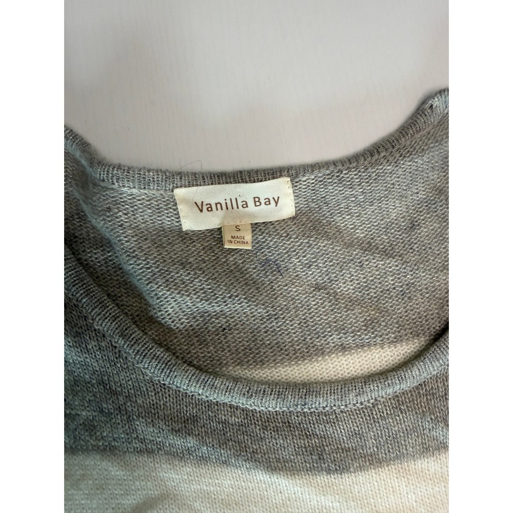 Vanilla Bay Womens Striped Long Sleeve Pocket Sweater Grey Green Tan Size Small - Picture 7 of 11